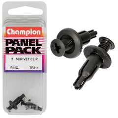 Champion - Scrivets - Colour: Black - Length: 13mm - Hole: 5mm - Head: 10mm | TF211