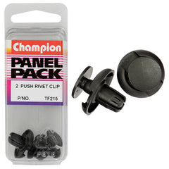 Champion - Push Rivets - Colour: Black - Length: 10mm - Hole: 8mm - Head: 20mm | TF215