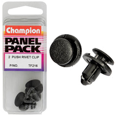 Champion - Push Rivets - Colour:black - Length: 20mm - Stem Dia: 7.7mm - Head: 17.8mm | TF216
