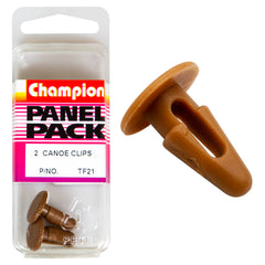 Champion - Canoe Clips - Colour: Brown - Length: 16.8mm - Hole: 6.6 - 7.8mm - Head: 14mm | TF21