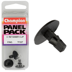 Champion - Retainer Clips - Colour: Black - Length: 10mm - Stem Dia: 6.5mm - Head: 14mm | TF227