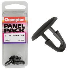 Champion - Retainer Clips - Colour: Black - Length: 20mm - Hole: 8mm - Head: 16mm | TF229