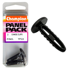 Champion - Canoe Clips - Colour: Black - Length: 26.5mm - Hole: 7.5 - 7.6mm - Head: 11mm | TF22