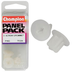 Champion - SCREW GROMMETS-COL: CLEAR-LEN: 11.2mm-STEM DIA: 9.5mm-HEAD: 15.8mm | TF239
