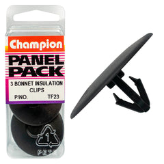 Champion - Bonnet Retainers - Colour: Black - Length: 18mm - Hole: 9mm - Head: 35mm | TF23