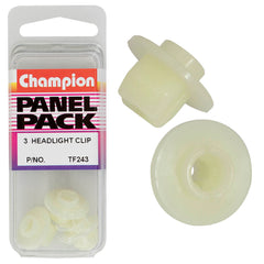 Champion - Headlight Clips - Colour:clear - Length:8mm - hole:9mm Square - head:17mm | TF243