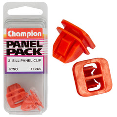 Champion - Sill Panel Clips - Colour: Red - Hole: 13.6 x 9mm - Head: 17.9 x 17.9mm | TF246