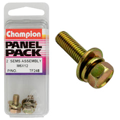 Champion - HEX SET SCREWS-SEMS-HEX IND-FLAT/SPRING WASHERS-M6x12mm | TF248