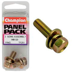 Champion - HEX SET SCREWS-SEMS-HEX IND-FLAT/SPRING WASHER-M8x20mm | TF251
