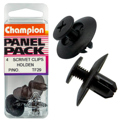 Champion - Scrivets - Colour: Black - Length: 9mm - Hole: 6mm - Head: 20mm | TF29