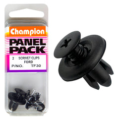 Champion - Scrivets - Colour: Black - Length: 12.5mm - Hole: 8 - 10.2mm - Head: 18mm | TF30