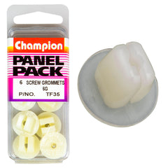 Champion - SCREW GROMMETS-COL: CLEAR-LEN: 8.9mm-SCREW SIZE: 3.5mm-HOLE: 9.5x9.5mm-HEAD: 17mm | TF35