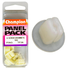 Champion - SCREW GROMMETS-COL: CLEAR-LEN: 8.9mm-SCREW SIZE: 4.8mm-HOLE: 9.5x9.5mm-HEAD :17mm | TF36