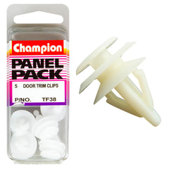 Champion - Trim Panel Retainers - Colour: Clear - Length: 14mm - Hole: 9mm - Top Head: 13mm - Bottom 18mm | TF38