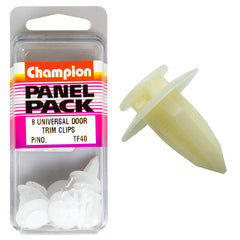 Champion - Door Panel Clips - Colour: Clear - Hole: 8mm - Head: 17mm | TF40