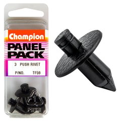 Champion - Push Rivets - Colour: Black - Length: 21mm - Hole: 8mm - Head: 22mm | TF59