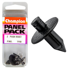 Champion - Push Rivets - Colour: Black - Length: 11mm - Hole: 7mm - Head: 18mm | TF60