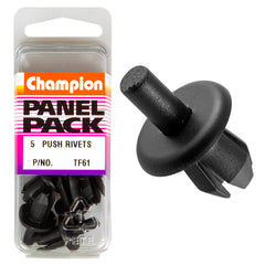Champion - Push Rivets - Colour: Black - Length: 14mm - Hole: 9mm - Head: 16mm | TF61