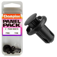 Champion - Push Rivets - Colour: Black - Length: 22mm - Stem Dia: 8mm - Head: 15.8mm | TF66
