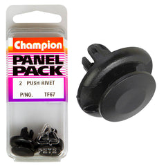 Champion - Push Rivets - Colour: Black - Length: 11mm - Hole: 8mm - Head: 20mm | TF67
