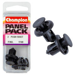 Champion - Push Rivets - Colour: Black - Length: 13mm - Hole: 10mm - Head: 20mm | TF69