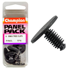 Champion - Xmas Tree Clips - Colour: Black - Length: 16.7mm - Stem Dia: 7.3mm - Head: 20mm | TF6