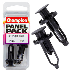Champion - Push Rivets - Colour: Black - Length: 28mm - Hole: 9mm - Head: 18mm | TF71
