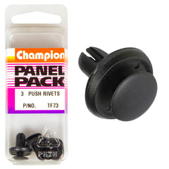Champion - Push Rivets - Colour: Black - Length: 17mm - Hole: 6mm - Head: 15mm | TF73
