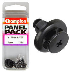 Champion - Push Rivets - Colour: Black - Length: 14mm - Stem Dia: 5mm - Head: 15mm | TF74