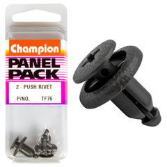 Champion - Push Rivets - Colour: Black - Length: 18mm - Hole: 6mm - Head: 14mm | TF76