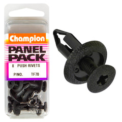 Champion - Scrivets - Colour: Black - Length: 18mm - Hole: 6mm - Head: 15mm | TF78