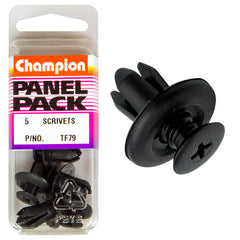 Champion - Scrivets - Colour: Black - Length: 12mm - Hole: 8mm - Head: 18mm | TF79