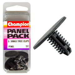 Champion - Xmas Tree Clips - Colour: Black - Length: 13.5mm - Stem Hole: 6.4 - 6.6mm - Head: 20.8mm | TF7