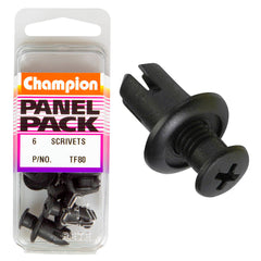 Champion - Scrivets - Colour: Black - Length: 20mm - Hole: 8mm - Head: 15mm | TF80