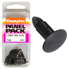 Champion - Xmas Tree Clips - Colour: Black - Length: 23mm - Stem Dia: 7mm - Head: 18mm | TF87