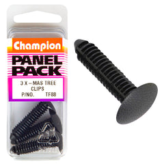 Champion - Xmas Tree Clips - Colour: Black - Length: 35mm - Hole: 8mm - Head: 18mm | TF88