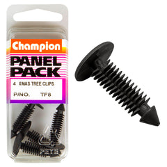 Champion - Xmas Tree Clips - Colour: Black - Length: 27mm - Stem Dia: 6.8mm - Head: 16mm | TF8