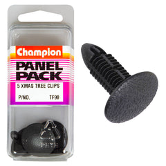 Champion - Xmas Tree Clips - Colour:black - Length: 15.7mm - Stem Dia: 6.2mm - Head: 24mm | TF90
