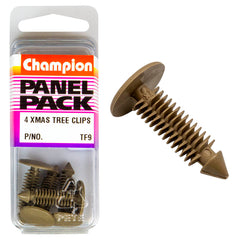 Champion - Xmas Tree Clips - Colour: Beige - Length: 22mm - Stem Dia: 6.8mm - Hole: 6.6 to 8mm - Head: 16mm | TF9