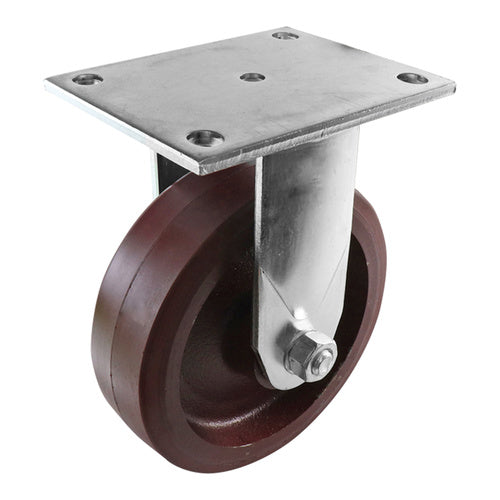 EHI - 150mm Urethane/cast Iron Fixed Plate Castor | TFG150PT15