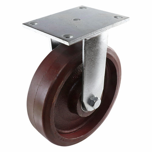 EHI - 200mm Urethane/cast Iron Fixed Plate Castor | TFG200PT2H