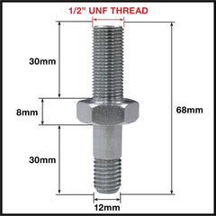Richmond Rolling Solutions - TH4 PINTLE THREAD 1/2INCH UNF | 063PINTLE-TH4