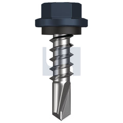 Hobsons - #14-10 x 25 Ironstone - Cl4 As3566 Metal Sds Hex Head + Washer | Q327-Is (Pack Of 1000)