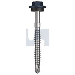 Hobsons - #12-14 x 55 - Ironstone - + Scratchguard Metal SDS Hex Head + Washer - Class 4 | TISM4SS1214055