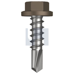 Hobsons - #14-10 x 25 - Jasper (Sorrell) - Metal SDS Flanged Hex Head - Class 4 | TJAM4FH1410025