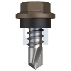 Hobsons - #8-18 x 12 Jasper (Sorrell) -Cl4 As3566 Metal Sds Hex Head + Washer | Q273-Ja (Pack Of 1000)