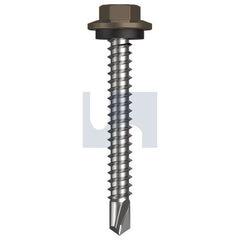 Hobsons - #12-14 x 45 - Jasper (Sorrell) - Metal SDS Hex Head + Washer - Class 4 | TJAM4SH1214045