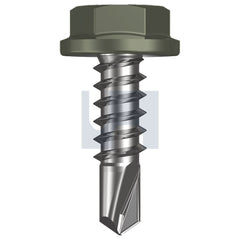 Hobsons - #10-16 x 16 MANGROVE - CL4 AS3566 METAL SDS FLANGED HEX HEAD | Q180-MA (Pack of 1000)