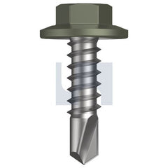 Hobsons - #12-14 x 20 - Mangrove - Metal SDS Flanged Hex Head - Class 4 | TMAM4FH1214020