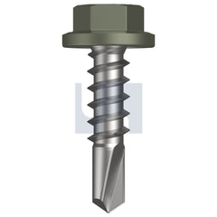 Hobsons - #14-10 x 25 - Mangrove - Metal SDS Flanged Hex Head - Class 4 - Qty 1000 | TMAM4FH1410025